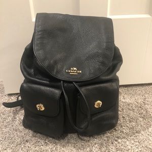 Coach black leather backpack- includes dust bag